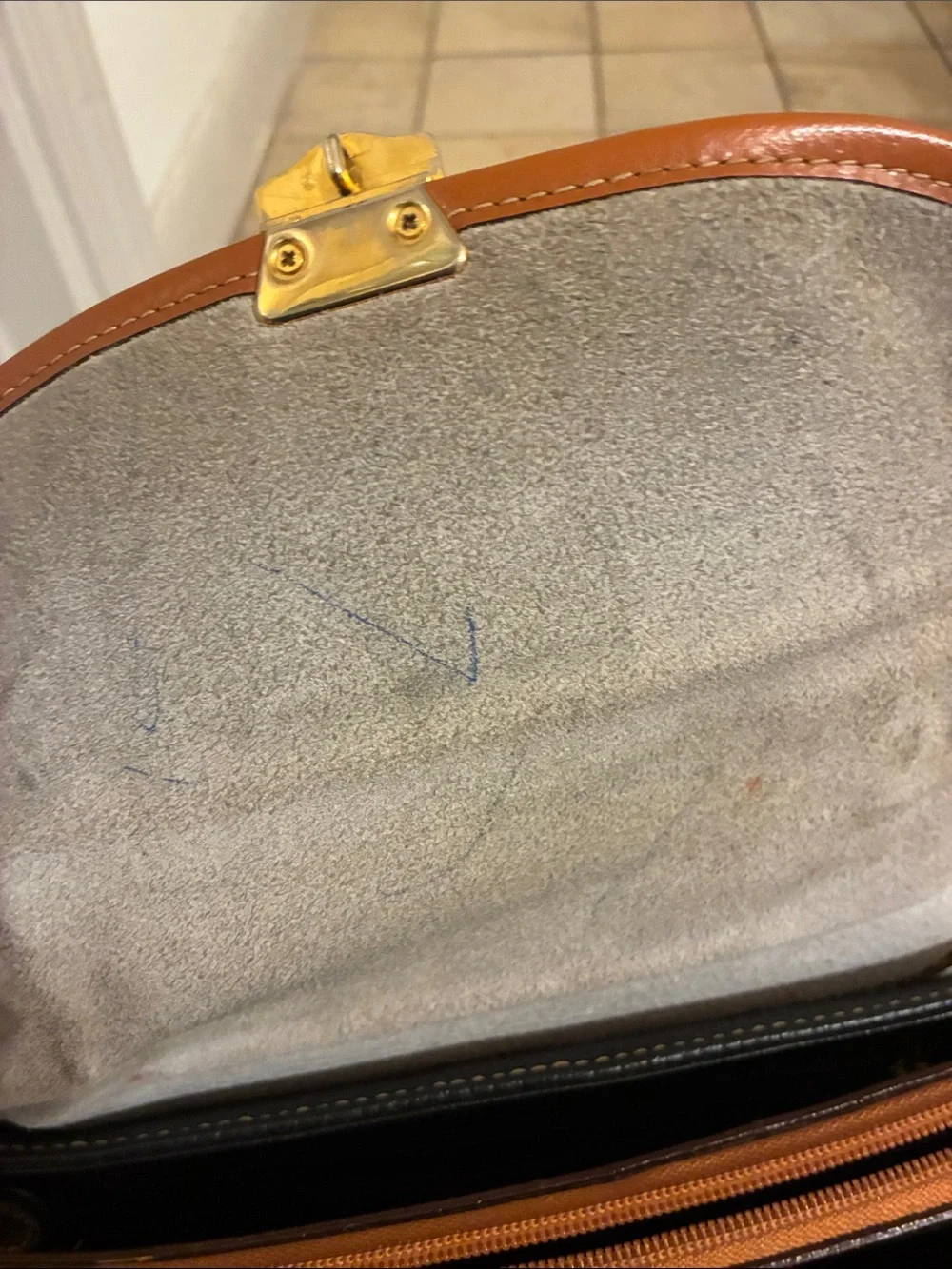 Dooney & Bourke Black Pebbled Leather Top-Handle Satchel‎ with Brown Trim